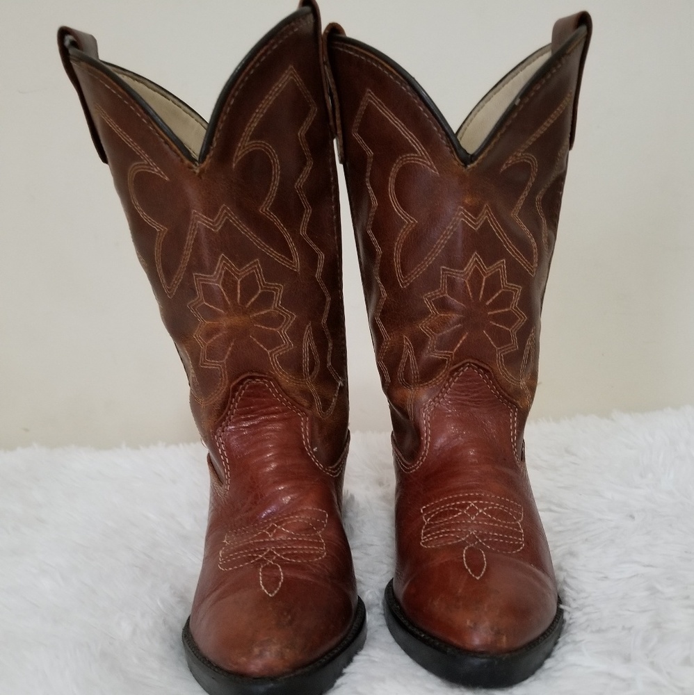 Laredo Brown Leather Kid 11D Distressed Boots